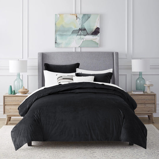 Crushed Velvet Duvet Cover 3 Piece Set