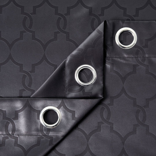 Ready Made Blackout Eyelet Curtains Embossed 260 GSM