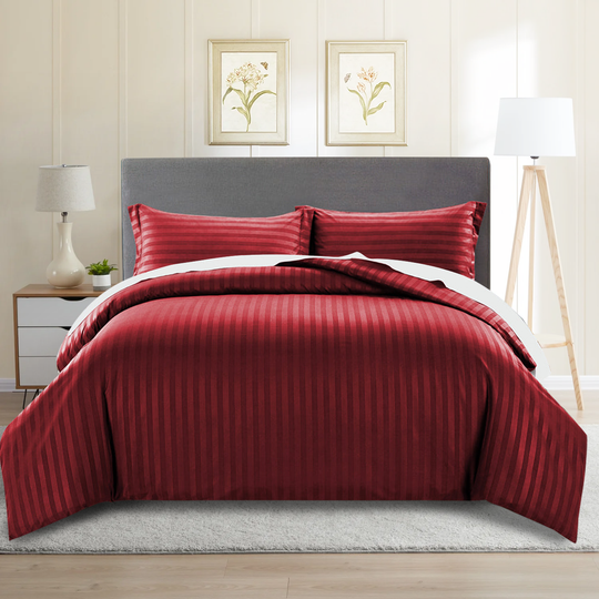 Duvet Cover 3 piece Stripe Quilt Cover Set