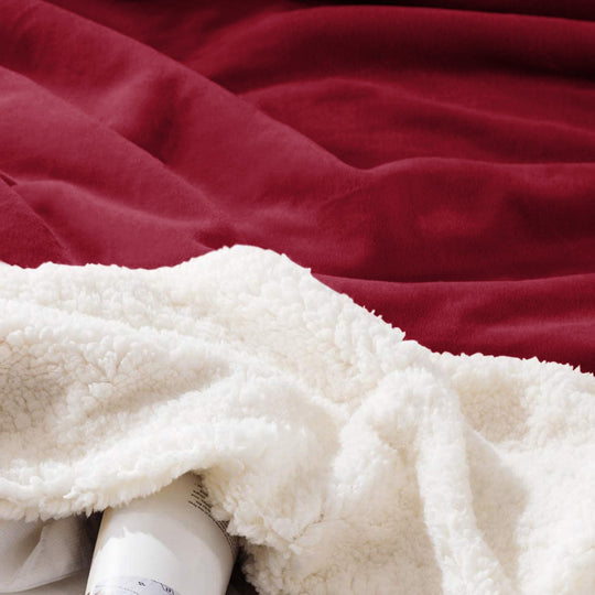 Blanket Fleece Sherpa Bed Sofa Throw
