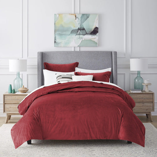 Crushed Velvet Duvet Cover 3 Piece Set