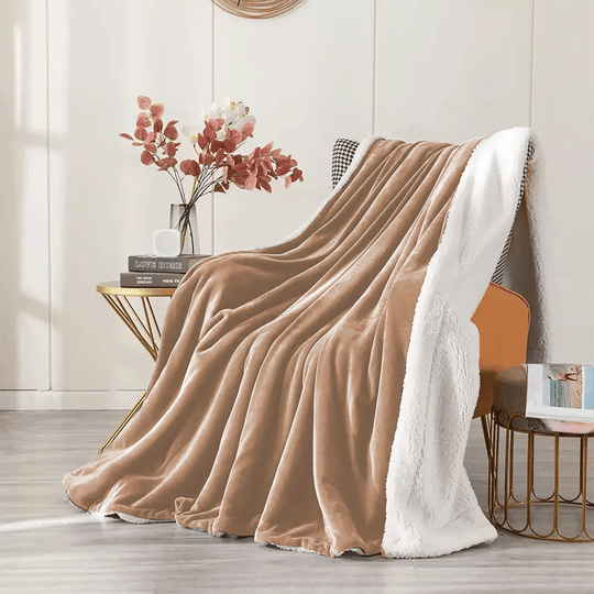 Blanket Fleece Sherpa Bed Sofa Throw