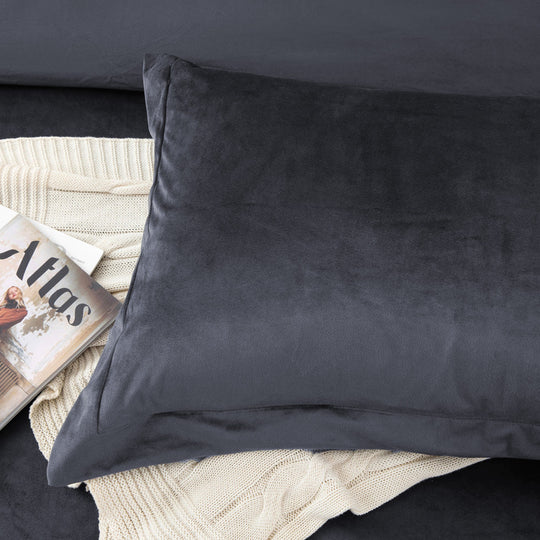 Crushed Velvet Duvet Cover 3 Piece Set