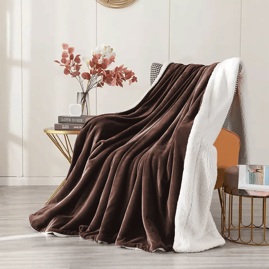 Blanket Fleece Sherpa Bed Sofa Throw