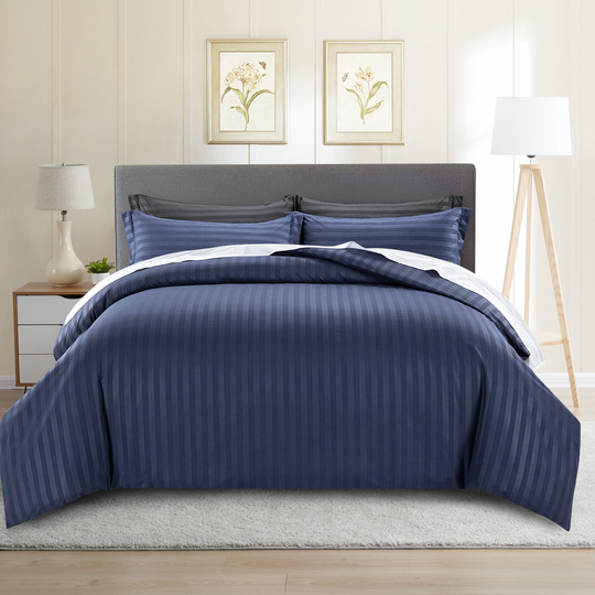 Duvet Cover 3 piece Stripe Quilt Cover Set