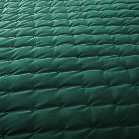 Crushed Velvet Bedspread Set Luxury Quilted 3 Piece Comforter