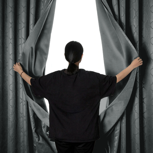 Ready Made Blackout Eyelet Curtains Embossed 260 GSM