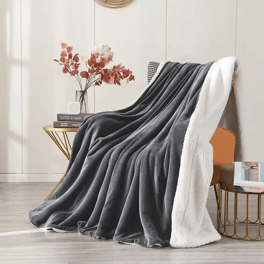 Blanket Fleece Sherpa Bed Sofa Throw