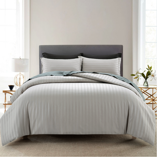 Duvet Cover 3 piece Stripe Quilt Cover Set