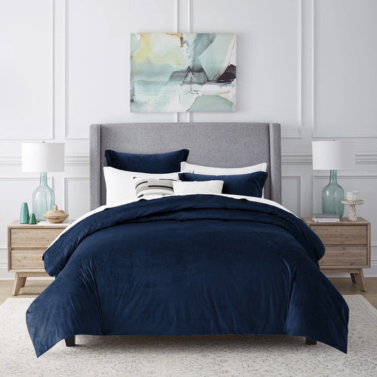 Crushed Velvet Duvet Cover 3 Piece Set
