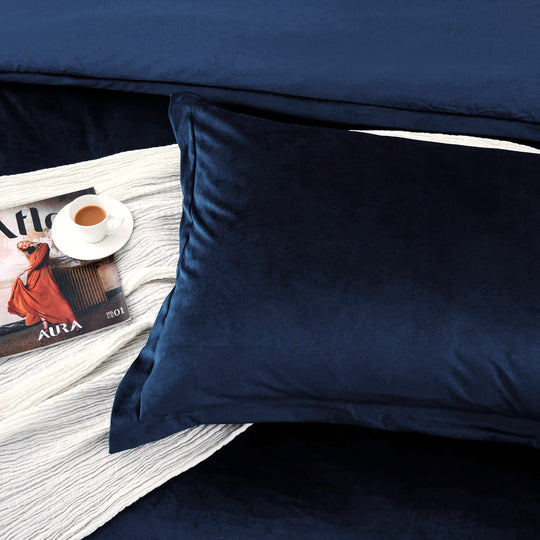 Crushed Velvet Duvet Cover 3 Piece Set