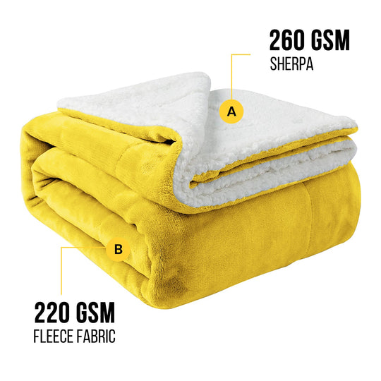 Blanket Fleece Sherpa Bed Sofa Throw
