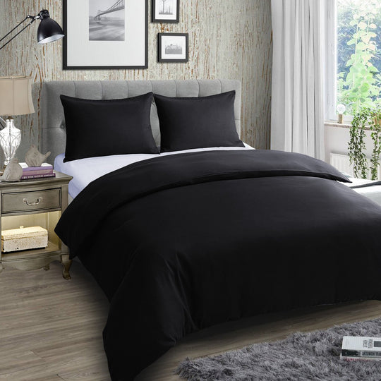 Duvet Cover 3 Piece Plain Dyed Quilt Cover Set