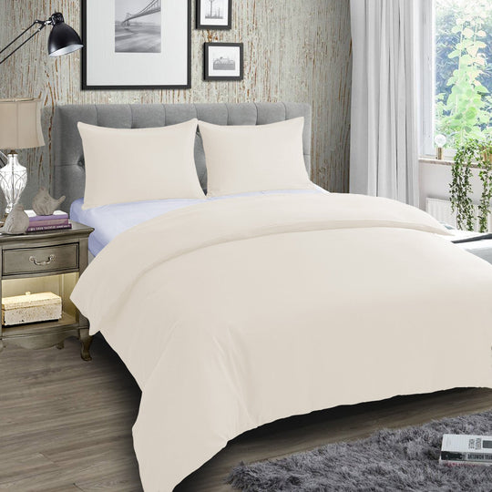 Duvet Cover 3 Piece Plain Dyed Quilt Cover Set