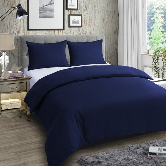 Duvet Cover 3 Piece Plain Dyed Quilt Cover Set