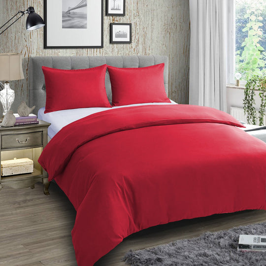 Duvet Cover 3 Piece Plain Dyed Quilt Cover Set