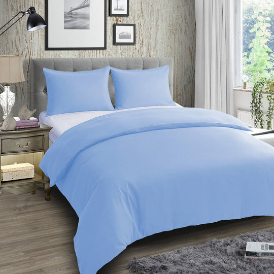 Duvet Cover 3 Piece Plain Dyed Quilt Cover Set