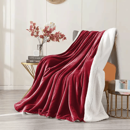 Blanket Fleece Sherpa Bed Sofa Throw