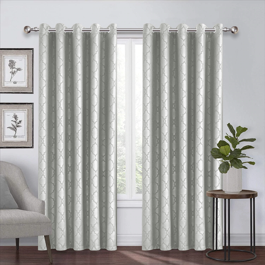 Ready Made Blackout Eyelet Curtains Embossed 260 GSM