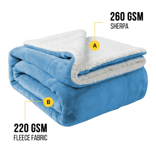 Blanket Fleece Sherpa Bed Sofa Throw