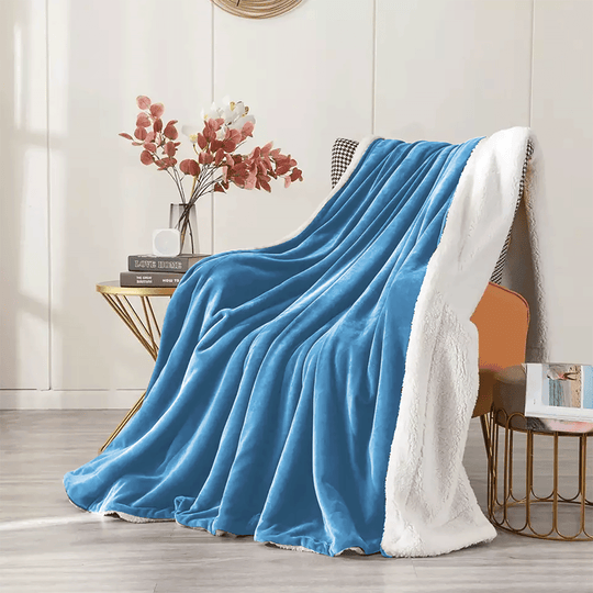 Blanket Fleece Sherpa Bed Sofa Throw