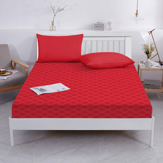 Deep Fitted Sheets Embossed Pattern Bed Sheets 25cm
