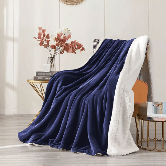 Blanket Fleece Sherpa Bed Sofa Throw