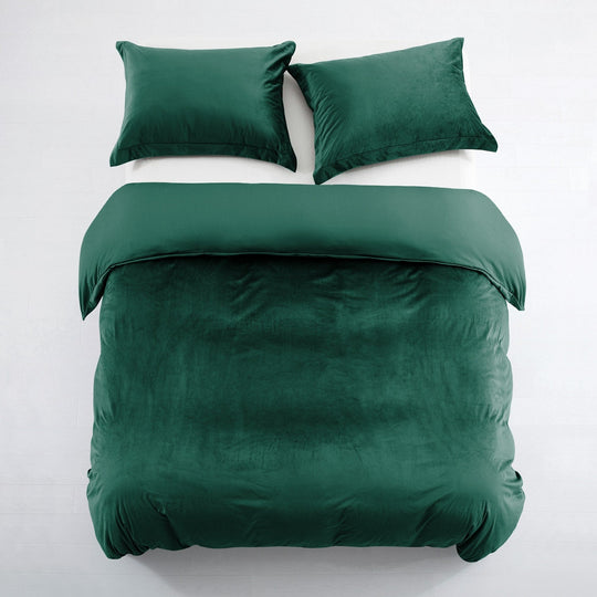 Crushed Velvet Duvet Cover 3 Piece Set