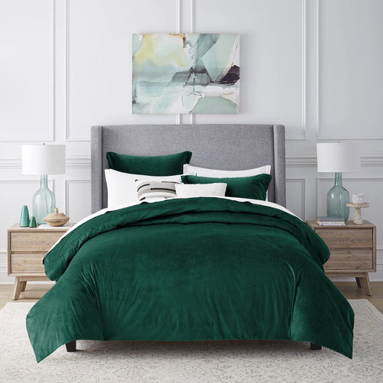 Crushed Velvet Duvet Cover 3 Piece Set