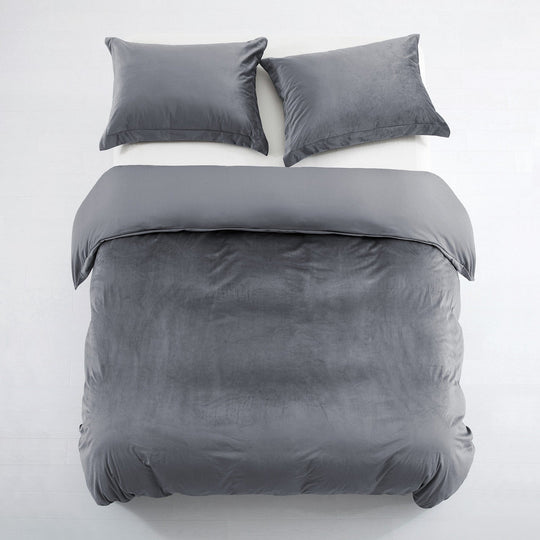 Crushed Velvet Duvet Cover 3 Piece Set