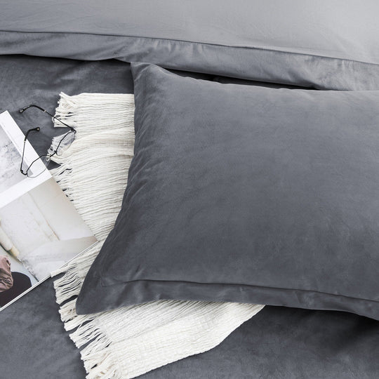 Crushed Velvet Duvet Cover 3 Piece Set