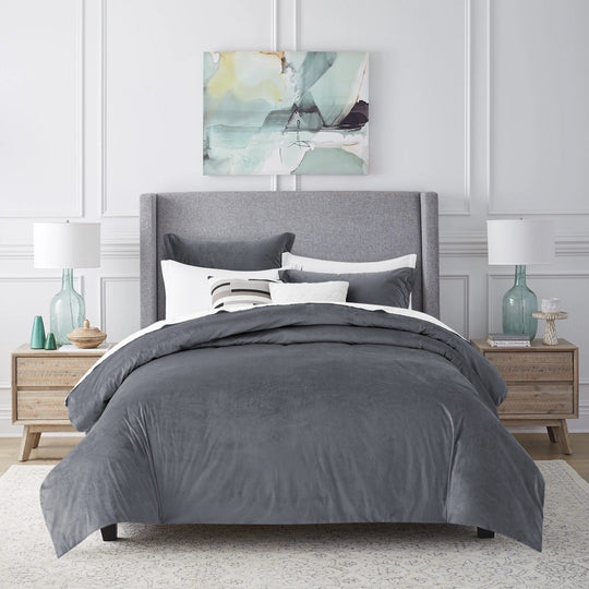Crushed Velvet Duvet Cover 3 Piece Set
