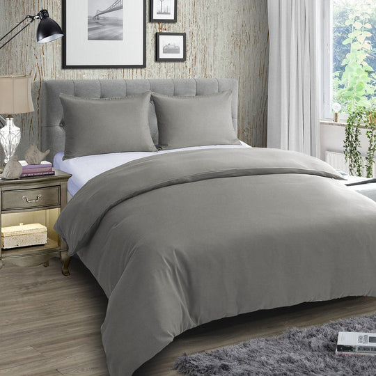 Duvet Cover 3 Piece Plain Dyed Quilt Cover Set